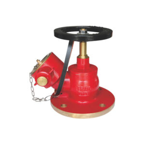 Oblique type wet landing valve